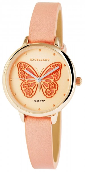 Excellanc Damen - Uhr Armbanduhr Analog Quarz Schmetterling Motiv 1900048