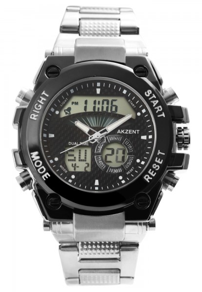 Akzent Herren - Uhr Metall Armbanduhr Multifunktion Analog-Digital Quarz 2420023