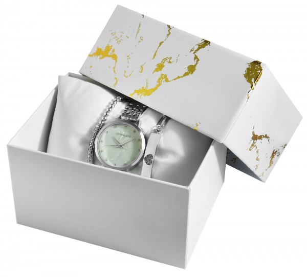 Excellanc Damengeschenkset mit Armbanduhr und zwei Armbändern