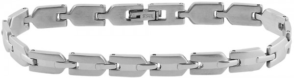 Akzent Edelstahl Armband in Silber mit Leiterverschluss, Länge: 21 cm - 24000116-020-0210