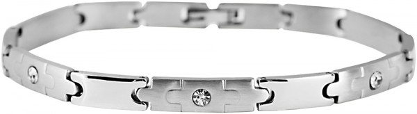 Akzent Edelstahl Armband in Silber mit Leiterverschluss, Länge: 20 cm - 24000128