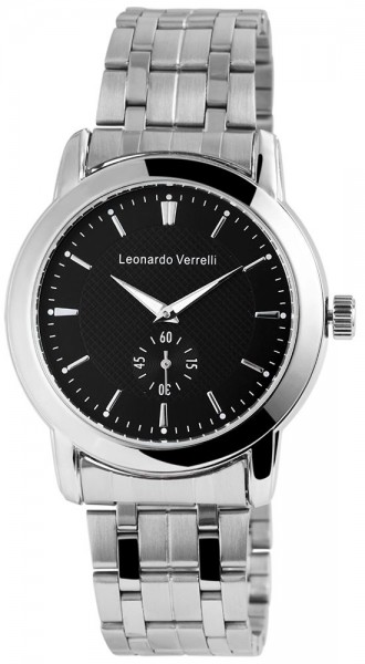 Leonardo Verrelli Herren – Uhr Edelstahl Armbanduhr Leuchtzeiger Analog Quarz 2800006