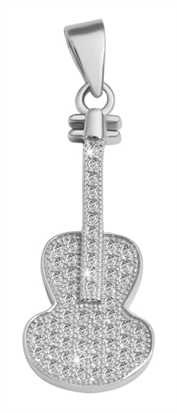 Giulia Luna Damen-Halskette Anhänger Gitarre Musik 925er Silber GL5210032