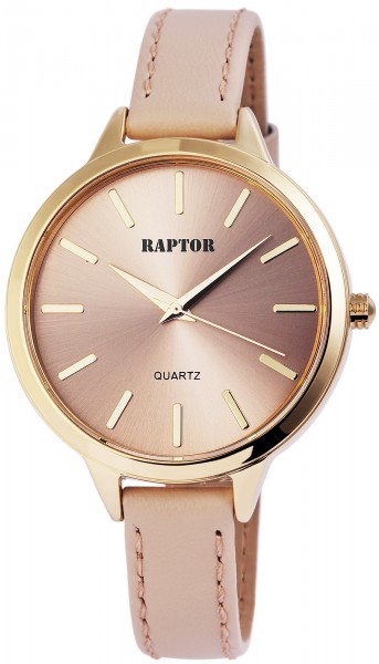 Raptor Damen-Uhr schmales Armband Oberseite Echtleder Analog Quarz RA10024