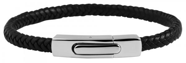 Akzent Unisex - Armband aus Echtleder mit Edelstahl Länge 21,5 cm 5040235