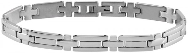 Akzent Edelstahl Armband in Silber mit Leiterverschluss, Länge: 22 cm - 24000105-020-0220