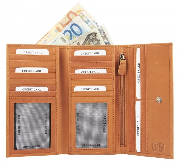 Leonardo Verrelli Damen Geldbörse aus Echtleder Format 18 x 10 cm