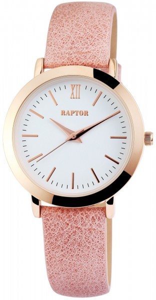 Raptor Damen-Uhr Echt Leder Armband Klassisch rund Eleganz Analog Quarz RA10009
