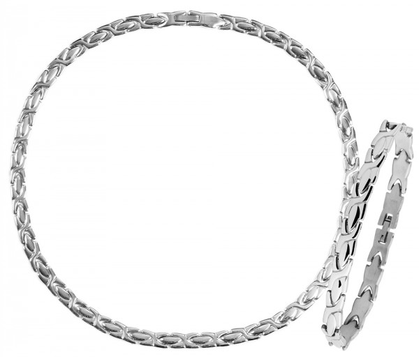 Akzent Damen Schmuckset aus Halskette und Armband, hochwertiger Edelstahl - 21400002