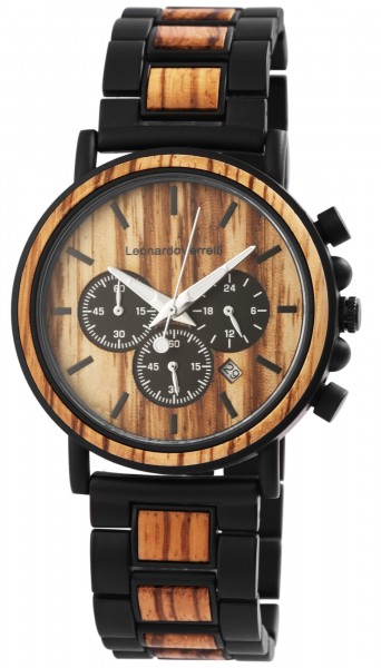 Leonardo Verrelli Herren – Uhr Holz Chronograph Analog Quarz 2800059