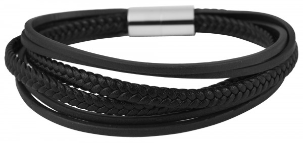 Akzent Unisex - Armband aus Echtleder mit Edelstahl Länge 21,5 cm 5040257