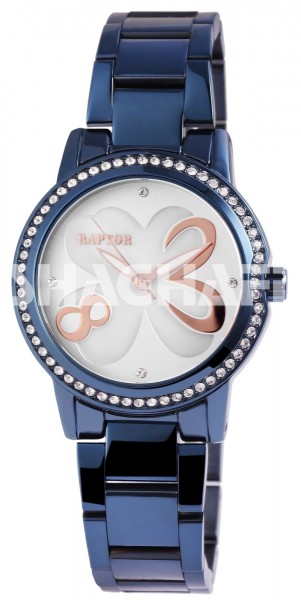 Raptor Damen-Uhr Edelstahl Armbanduhr Muster Analog Quarzwerk RA10129