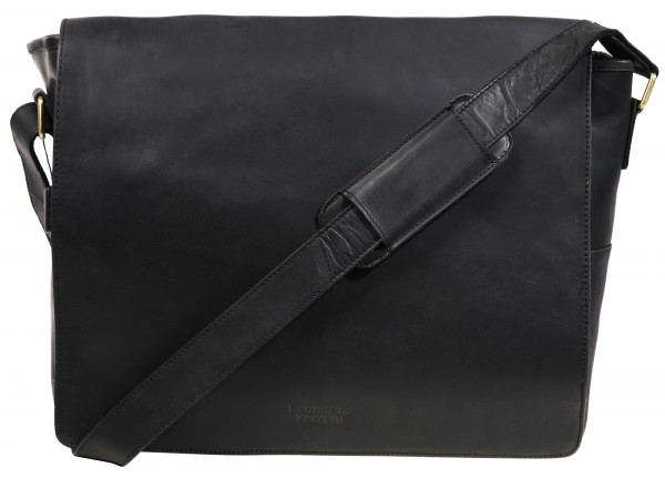 Leonardo Verrelli Herren - Tasche aus Echt Leder Umhängetasche 40x13x32 cm 3900017