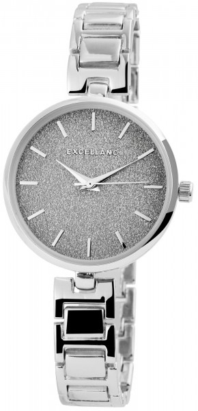 Excellanc Damen-Uhr Metallarmband Clipverschluss Glitzer Analog Quarz 1800119