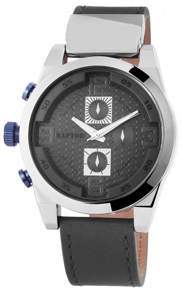 Raptor Herren - Uhr Oberseite Echt Leder Armbanduhr Analog Quarzwerk RA20108