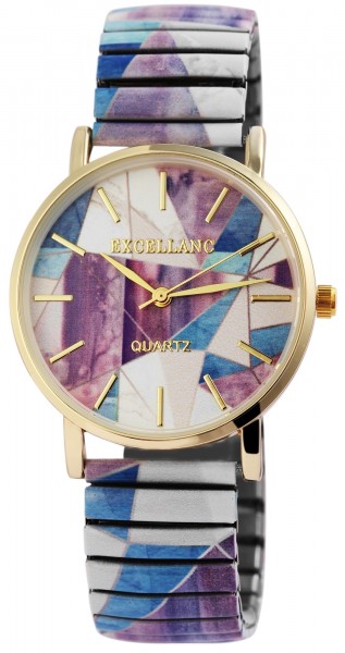 Excellanc Damen - Uhr mit Zugarmband Analog Quarz Metall Armbanduhr 1700047