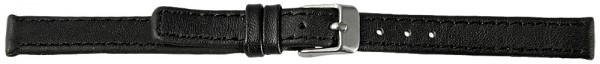 Basic Echtleder Ersatzarmband, schwarz, glatt, Dornschließe, VE12
