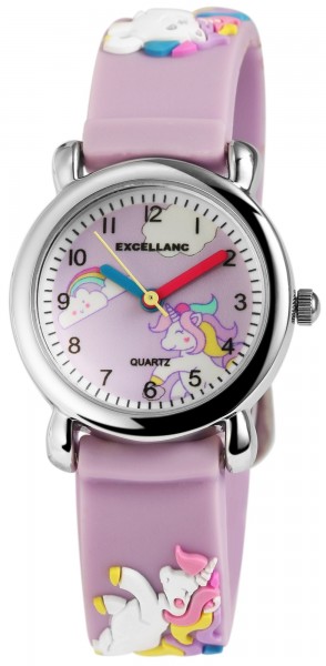 Excellanc Kinder - Uhr Silikon Armbanduhr Dornschließe Analog Quarz Einhorn