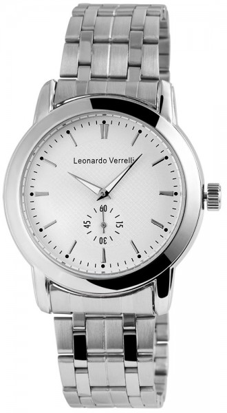 Leonardo Verrelli Herren – Uhr Edelstahl Armbanduhr Leuchtzeiger Analog Quarz 2800006