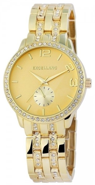 Excellanc Damen – Uhr Metall Armbanduhr Strass Analog Quarz 1800013