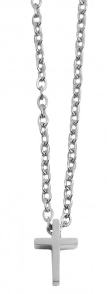 Akzent Damen - Halskette Kreuz Anhänger Edelstahl Ankerkette 43+5cm 5010264