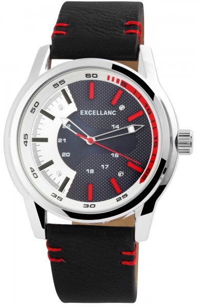 Excellanc Herren – Uhr Lederimitat Armbanduhr Analog Quarz 2900103