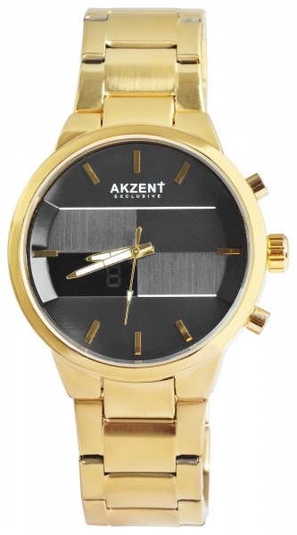 Akzent Exclusive Herren - Uhr Metall Armbanduhr Analog-Digatal Anzeige Quarz 2800075