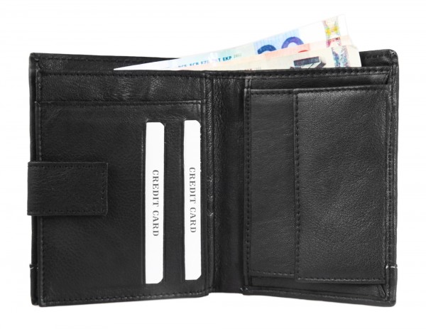 Dattini Herren – Geldbörse Echtleder RFID Schutz Hochformat 12x10x2cm 3000358