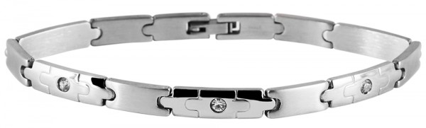 Akzent Edelstahl Armband in Silber mit Leiterverschluss, Länge: 20 cm - 24000128
