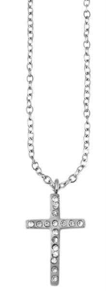 Akzent Damen - Halskette Kreuz Anhänger Edelstahl Ankerkette 43+5cm 5010274