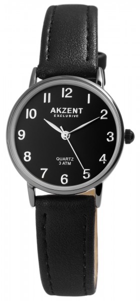 Akzent Exclusive Damen - Uhr Lederimitations Armbanduhr Dornschließe Analog Quarz 1900208