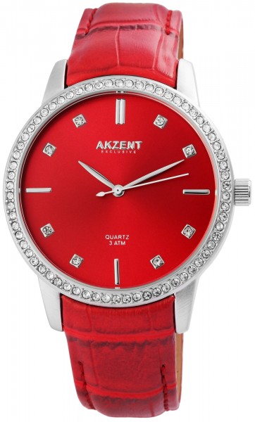 Akzent Exclusive Damen - Uhr Lederimitations Armbanduhr Analog Quarz 1900184