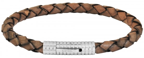 Akzent Unisex - Armband aus Echtleder mit Edelstahl Länge 21,5 cm 5040245
