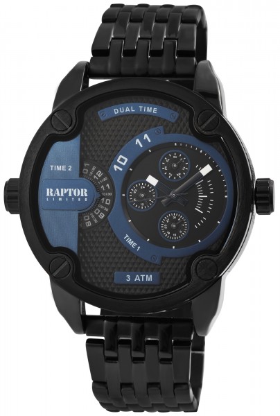 Raptor Limited Herren-Uhr Edelstahlarmband Multifunktion Analog Quarz RA20223