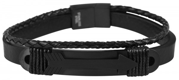 Akzent Unisex - Armband aus Echtleder mit Edelstahl Länge 20 cm 5040097