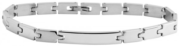 Akzent Edelstahl Armband in Silber mit Leiterverschluss, Länge: 21 cm - 24000108