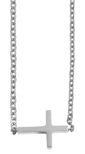 Akzent Damen - Halskette Kreuz Anhänger Edelstahl Ankerkette 43+5cm 5010261