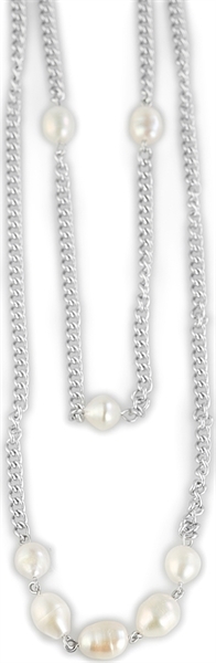 Akzent Anker-Halskette aus Edelstahl, silberfarbig, Länge 80 cm / Stärke 3 mm