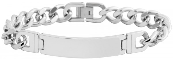 Akzent Edelstahl Armband in Silber mit Leiterverschluss, Länge: 23 cm - 24000117-020-0230