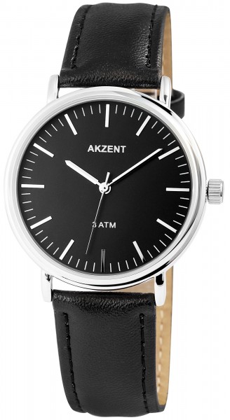 Akzent Herren - Uhr Lederimitations Armbanduhr Elegant Analog Quarz 2900052