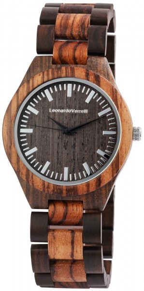 Leonardo Verrelli Herren - Uhr aus Holz Analog Quarz 2800038