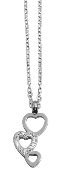 Akzent Damen - Halskette Herz Anhänger Edelstahl Ankerkette 43+5cm 5010275