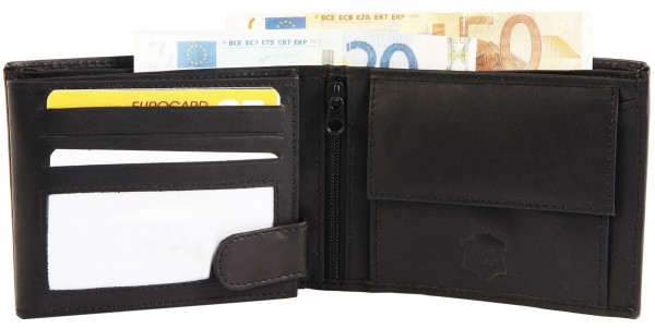 Excellanc Herren - Geldbörse aus Echt Leder Format 9 x 12 cm 3000124