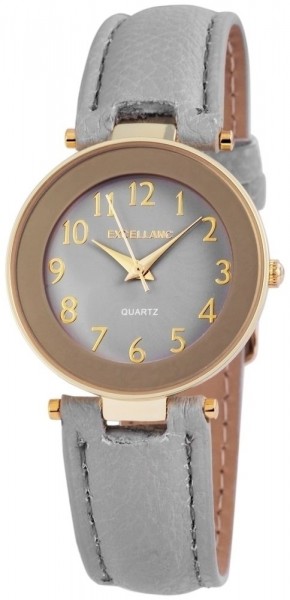 Excellanc Damen – Uhr Lederimitationsarmband Armbanduhr Dornschließe Analog Quarz 1900076