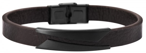 Akzent Unisex - Armband aus Echtleder mit Edelstahl Länge 21,5 cm 5040099