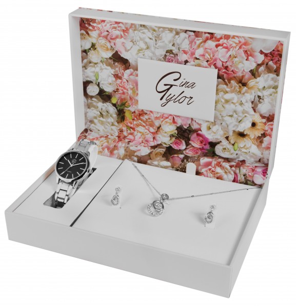 Gina Tylor Damengeschenkset mit Armbanduhr, Halskette und Ohrringen
