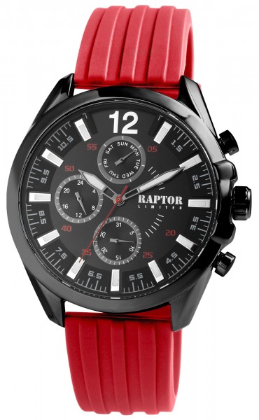 Raptor Limited Herren-Uhr Arman Silikon Multifunktion Analog Quarz RA20360