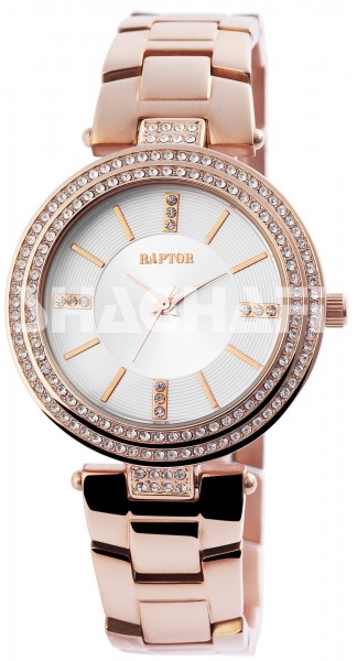 Raptor Damen-Uhr Edelstahl Armband mit Strassbesatz Analog Quarz RA10035