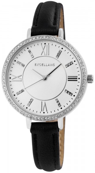 Excellanc Damen – Uhr Lederimitations Armbanduhr Analog Quarz 1900174