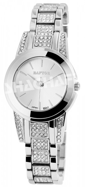 Raptor Damen - Uhr Metall Armbanduhr Strasssteine Analog Quarz RA10144
